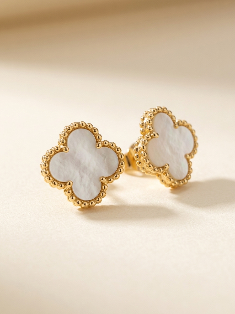 Clover Pearl Studs